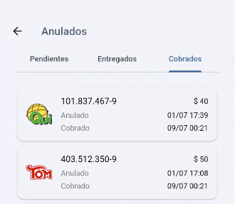 Anulados - Cobrados