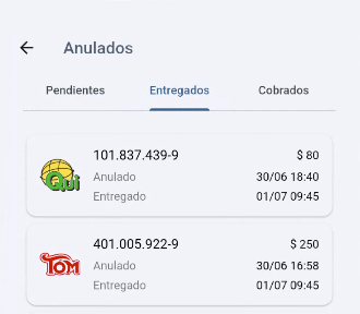Anulados - Entregados