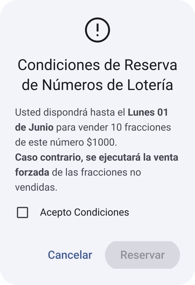 Aceptá las condiciones