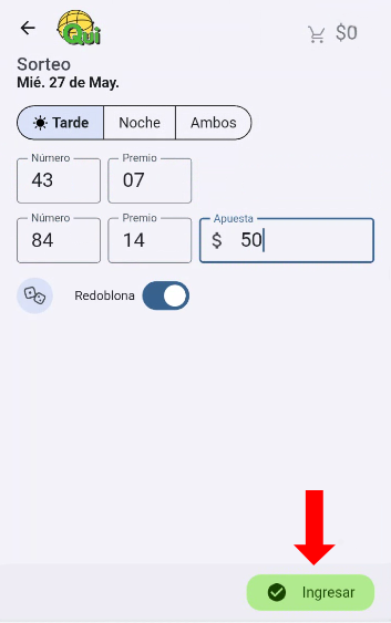Confirmar jugada