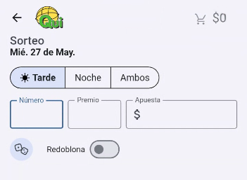 Selección de turno del sorteo