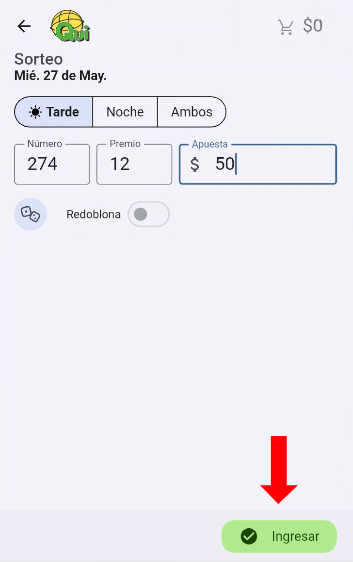 Confirmar jugada