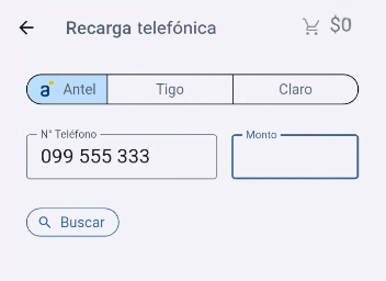 Ingreso del número de teléfono