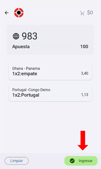 Confirmá la jugada
