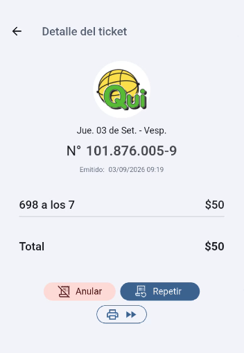 Botón Anular en el detalle del ticket