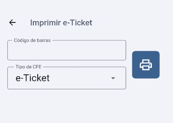 Ingreso manual del código y tipo de CFE